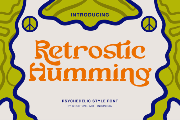 Retrostic Humming: The Psychedelic Hippie Display Font for Cannabis Branding